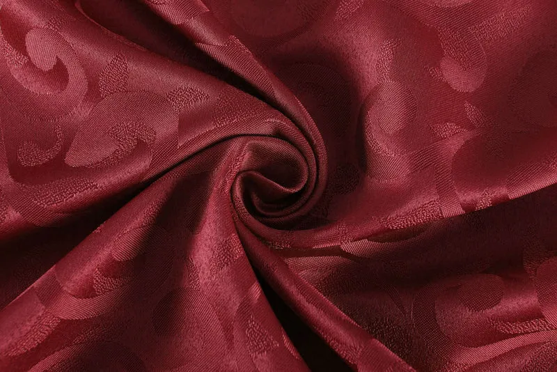 Halley Damast Gardinen Set, 5 Teile, eingenähtes Kräuselband bewährte Jacquard Qualität, blickdicht 20108