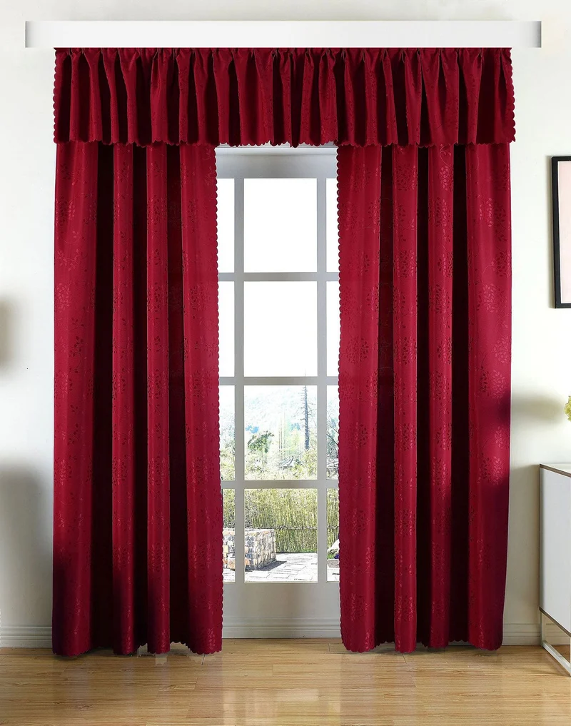 Yasmin Damast Gardinen Set, 5 Teile, eingenähtes Kräuselband bewährte Jacquard Qualität, blickdicht 20107