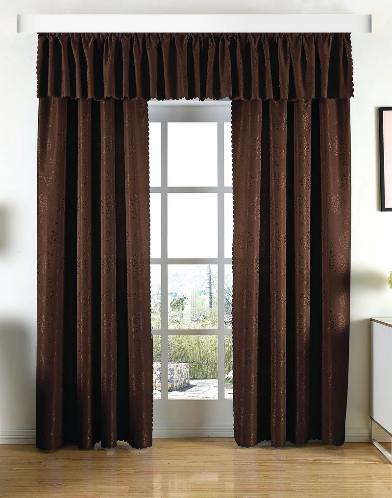 Yasmin Damast Gardinen Set, 5 Teile, eingenähtes Kräuselband bewährte Jacquard Qualität, blickdicht 20107