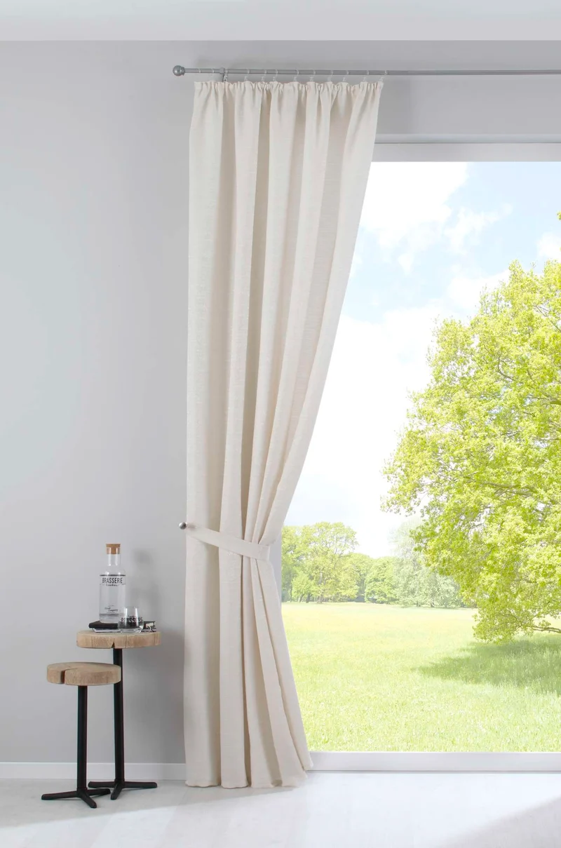 Vorhang mit Jacquardmusterung und Effektgarn »Sivas« Blickdicht verdeckte Schlaufen und Kräuselband Moderne Optik 20190350