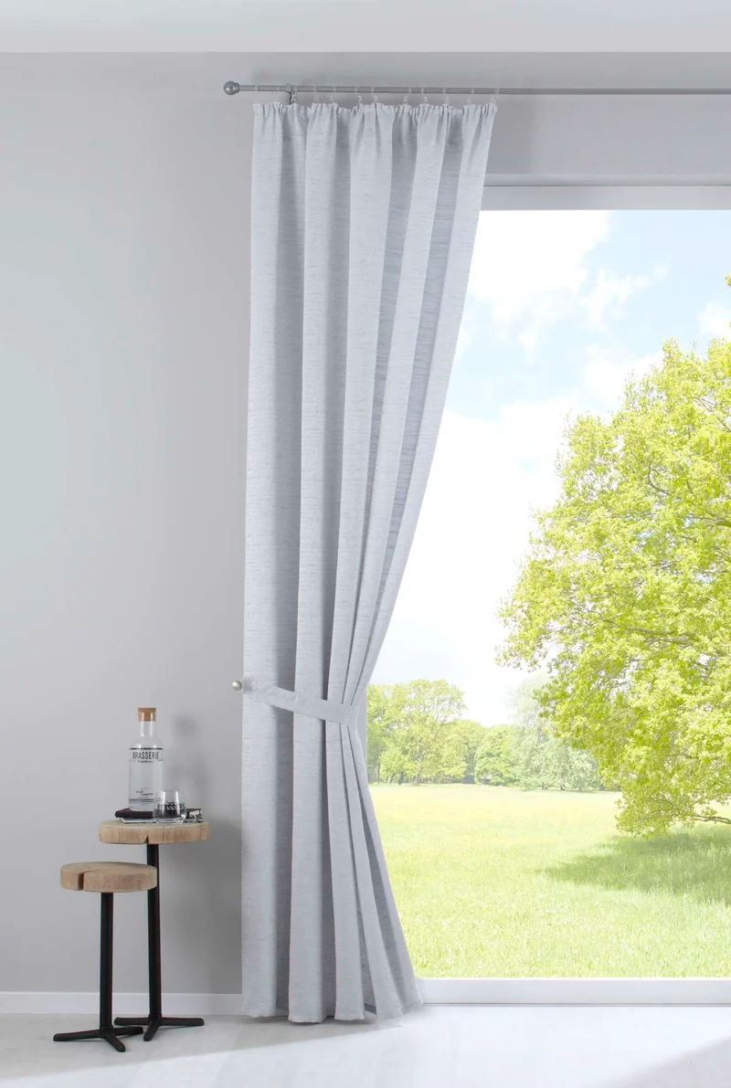 Vorhang mit Jacquardmusterung und Effektgarn »Sivas« Blickdicht verdeckte Schlaufen und Kräuselband Moderne Optik 20190350