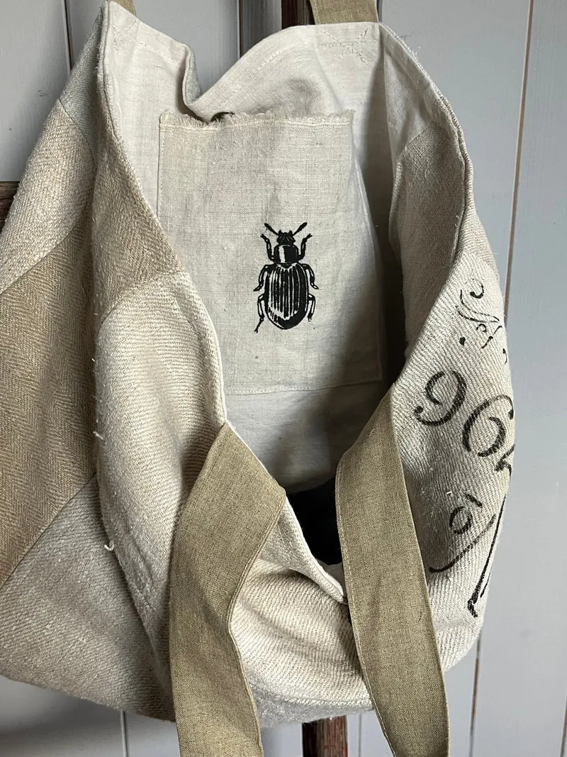 Very Vintage: große Tasche aus altem Leinen