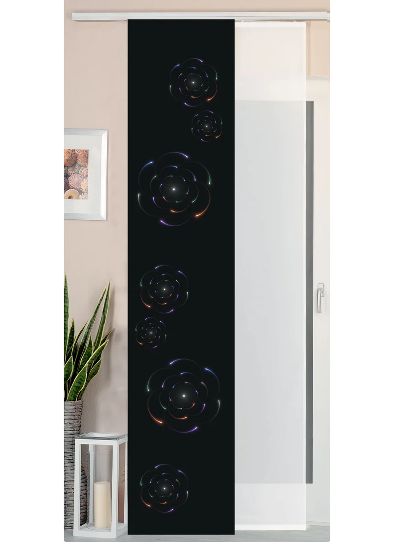 2er Set Schiebegardine Flächenvorhang Wildseide Optik und Voile Paneel 80400