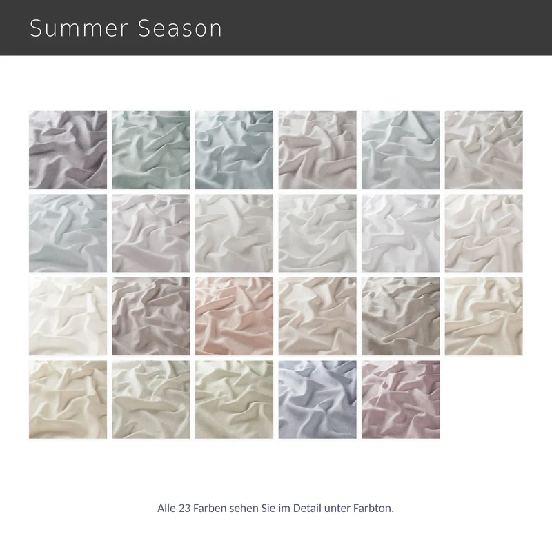 Halbtransparentes Raffrollo nach Maß – Summer Season in hochwertiger Leinenoptik