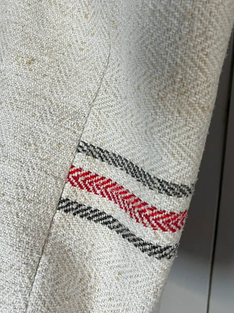 Drei Farben: große Tasche aus altem Leinensack