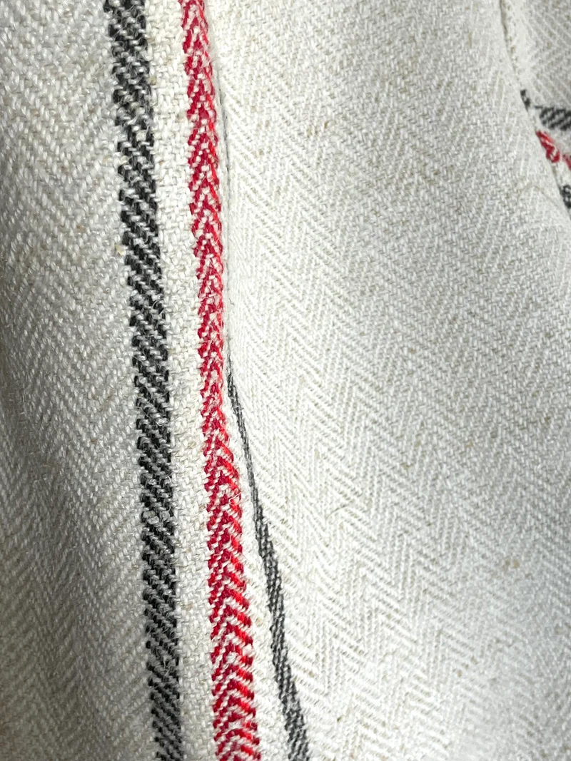 Drei Farben: große Tasche aus altem Leinensack