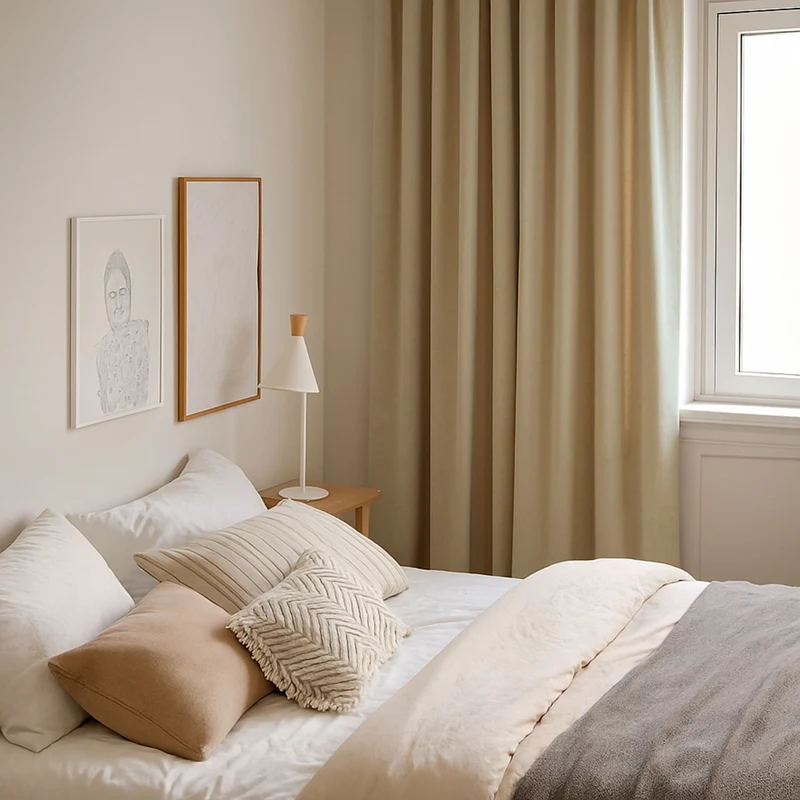 Nachtvorhang VELVET - beige - Kostenloses Stoffmuster