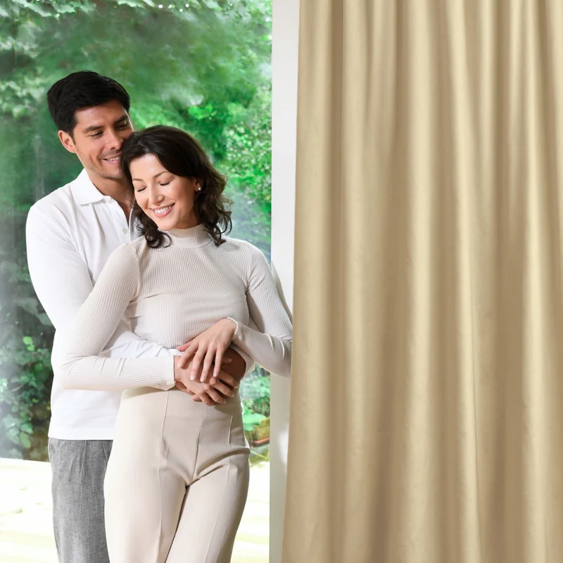 Nachtvorhang VELVET - beige - Kostenloses Stoffmuster