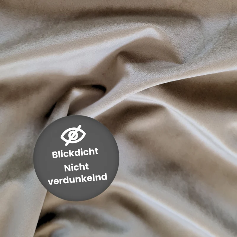 Nachtvorhang VELVET - dunkelbeige - Kostenloses Stoffmuster
