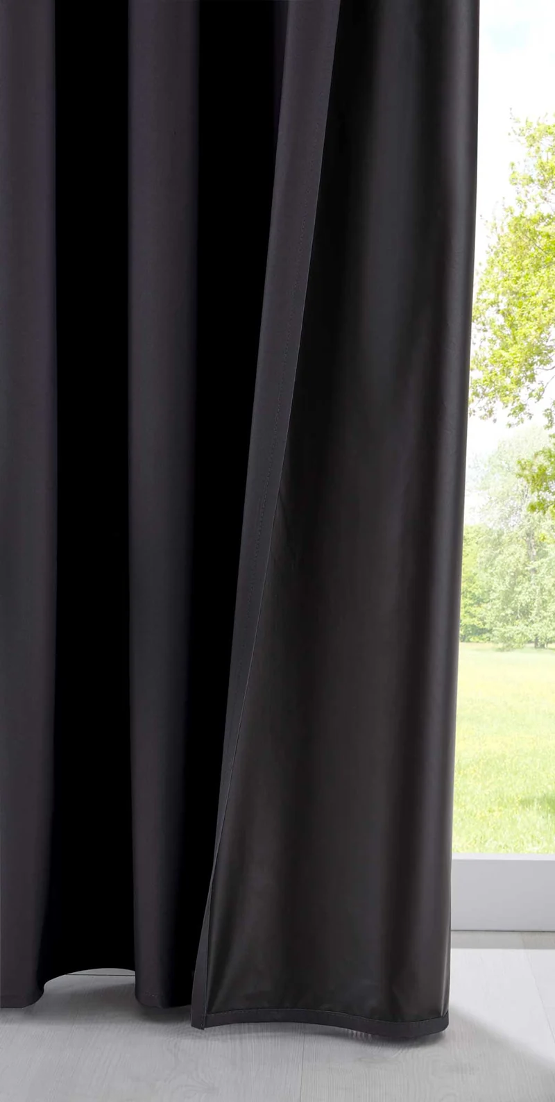 2er Pack Vorhänge Verdunkelung »DARK« 100% Blickdicht verdeckte Schlaufen Kräuselband Raffhalter Softshell Material Lichtundurchlässig 10000350-2