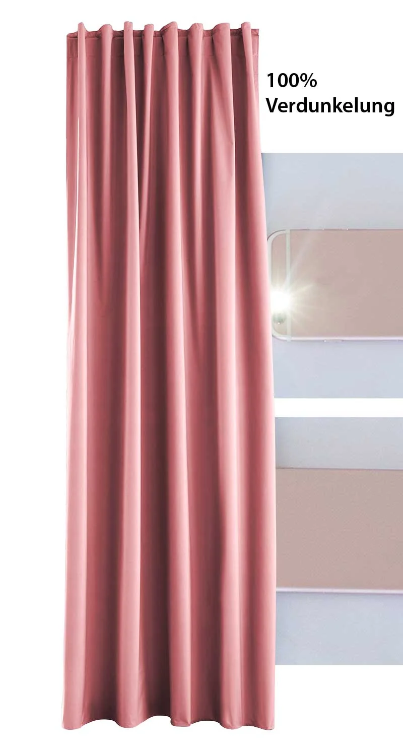 2er Pack Vorhänge Verdunkelung »DARK« 100% Blickdicht verdeckte Schlaufen Kräuselband Raffhalter Softshell Material Lichtundurchlässig 10000350-2