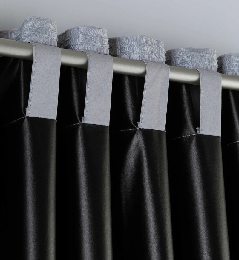 2er Pack Vorhänge Verdunkelung »DARK« 100% Blickdicht verdeckte Schlaufen Kräuselband Raffhalter Softshell Material Lichtundurchlässig 10000350-2