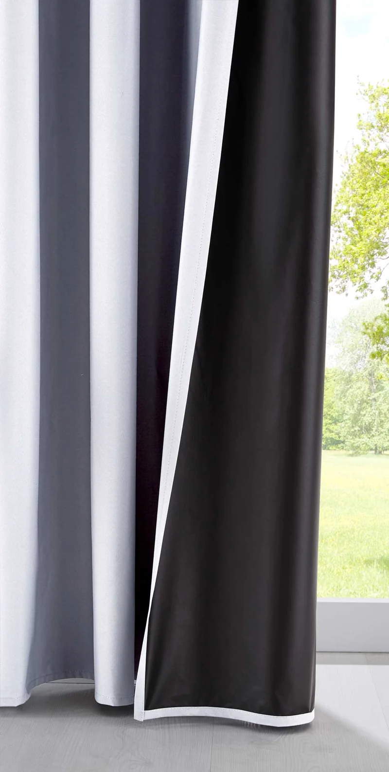 Outdoor Verdunklung Vorhang »DARK« 100% Blickdicht Schlaufen Kräuselband Raffhalter Softshell Material Lichtundurchlässig 10000350