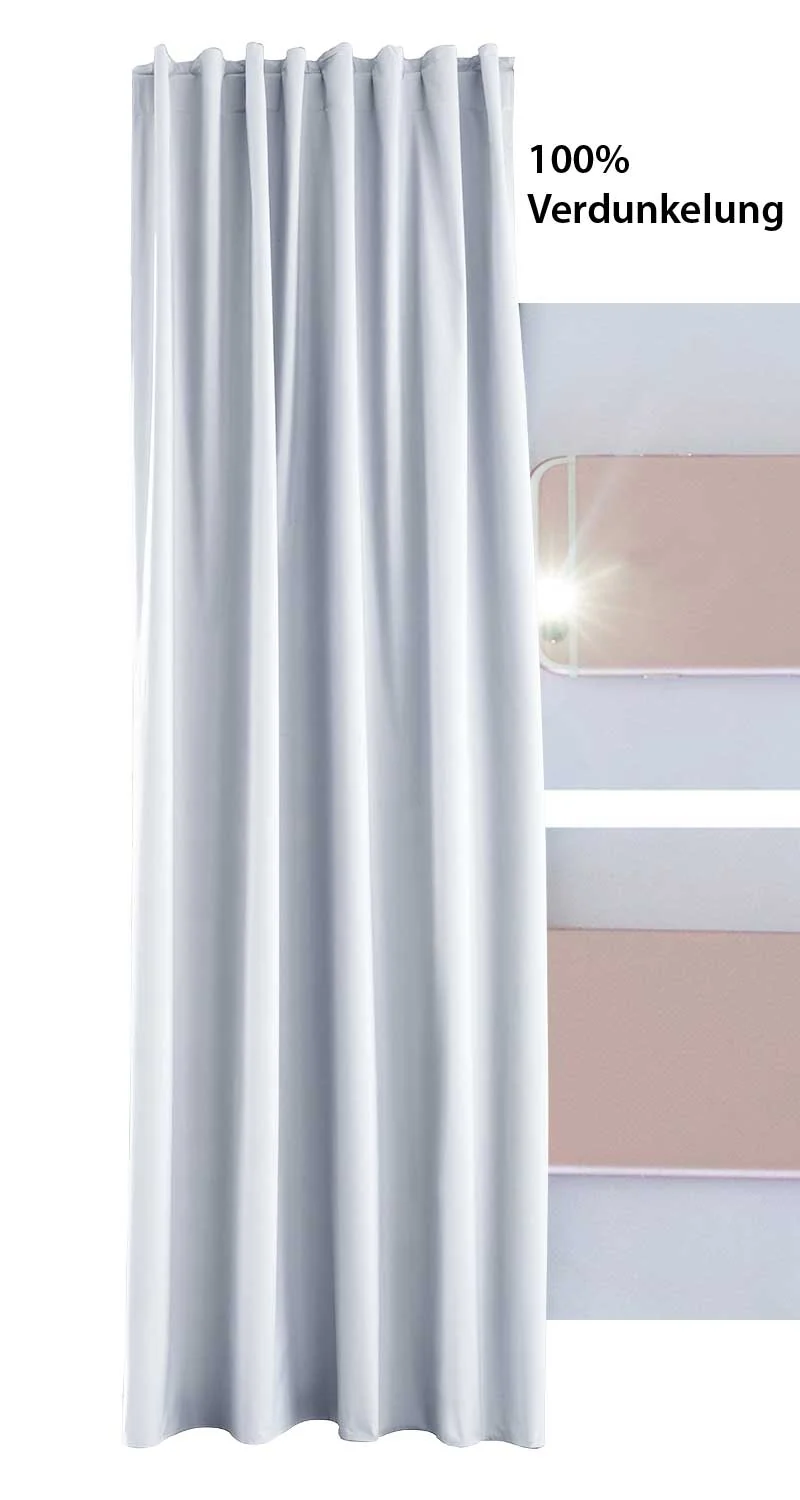 Outdoor Verdunklung Vorhang »DARK« 100% Blickdicht Schlaufen Kräuselband Raffhalter Softshell Material Lichtundurchlässig 10000350