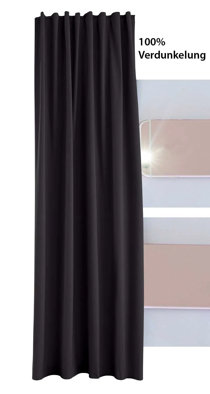 Outdoor Verdunklung Vorhang »DARK« 100% Blickdicht Schlaufen Kräuselband Raffhalter Softshell Material Lichtundurchlässig 10000350