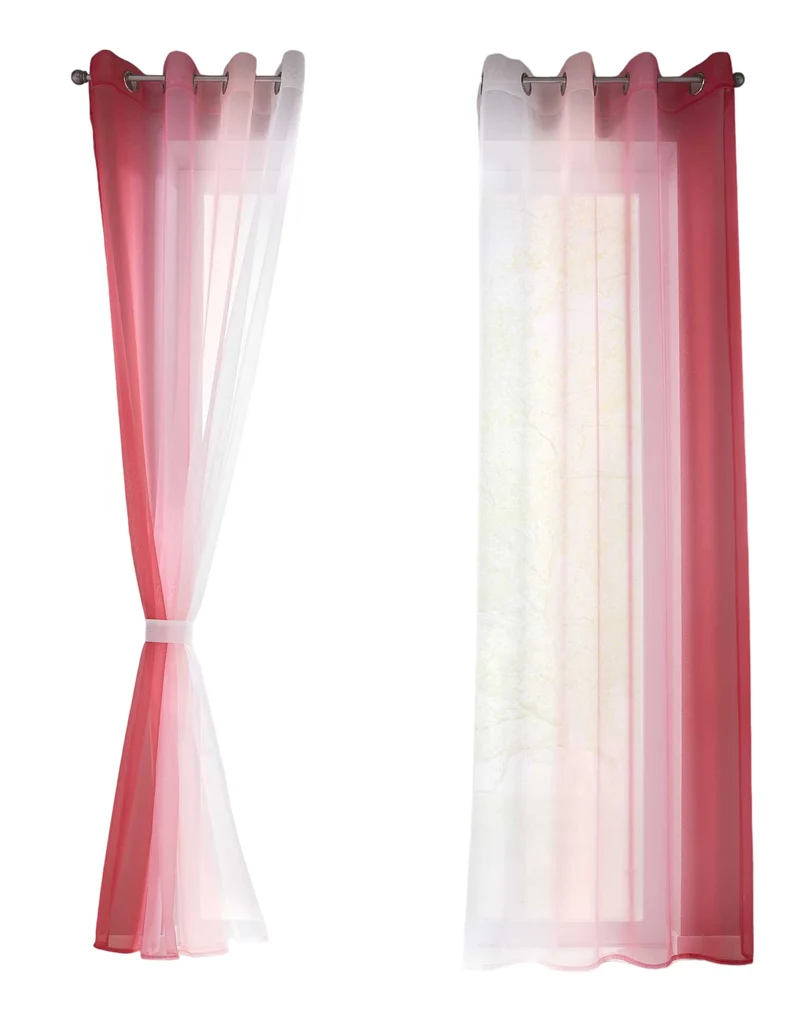 2er Pack Gardinen Vertikal Farbverlauf Druck Transparent »Modena« mit Ösen und Raffhalter, Vorhang, Dekoschal 10000183