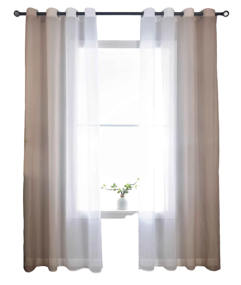 2er Pack Gardinen Vertikal Farbverlauf Druck Transparent »Modena« mit Ösen und Raffhalter, Vorhang, Dekoschal 10000183