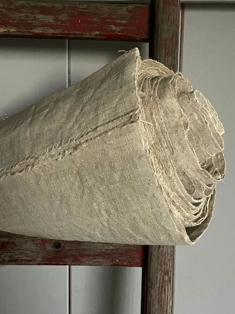5 Meter Bauernleinen um 1890 Greige