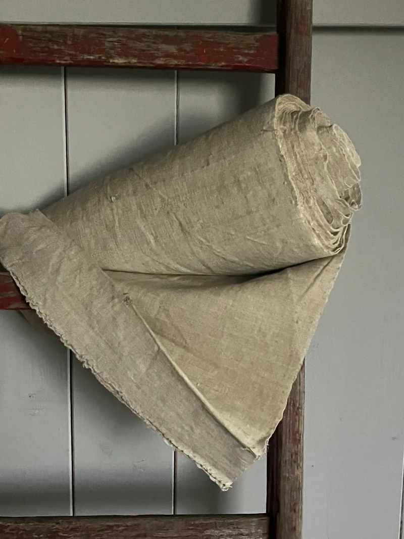 5 Meter Bauernleinen um 1890 Greige