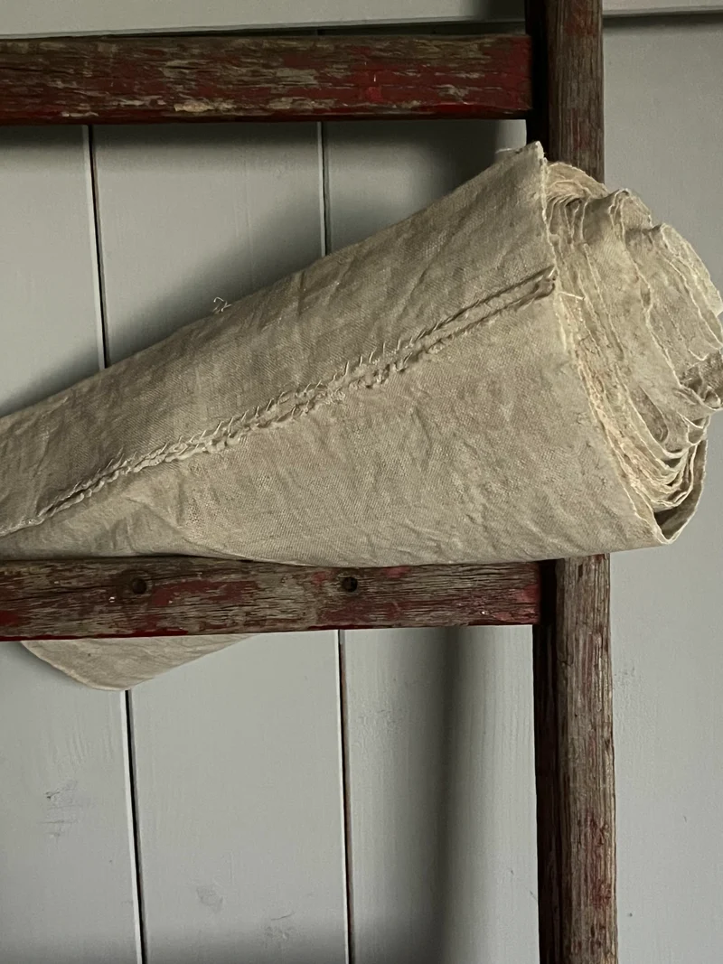 5 Meter Bauernleinen um 1890 Greige