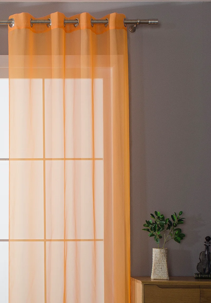 2er-Pack Ösen Gardinen Transparent Vorhang Set Wohnzimmer Voile Ösenvorhang Bleibandabschluß 203322