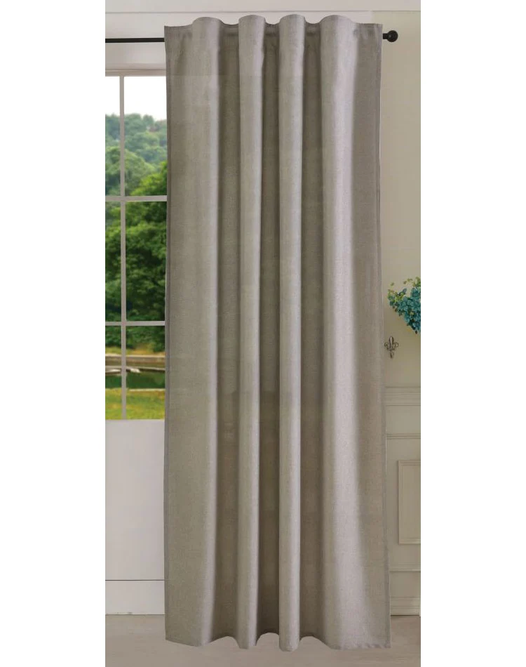 Vorhang Schal verdeckte Schlaufen >>Cationic<< blickdicht Leinen Optik natura seidenmatt (HxB) Landhaus Stil 20440