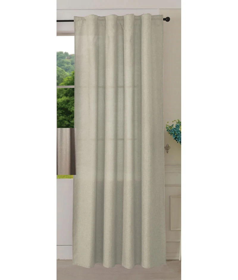 Vorhang Schal verdeckte Schlaufen >>Cationic<< blickdicht Leinen Optik natura seidenmatt (HxB) Landhaus Stil 20440