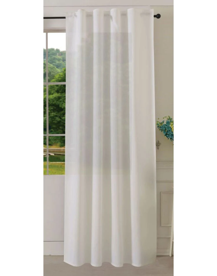 Vorhang Schal verdeckte Schlaufen >>Cationic<< blickdicht Leinen Optik natura seidenmatt (HxB) Landhaus Stil 20440