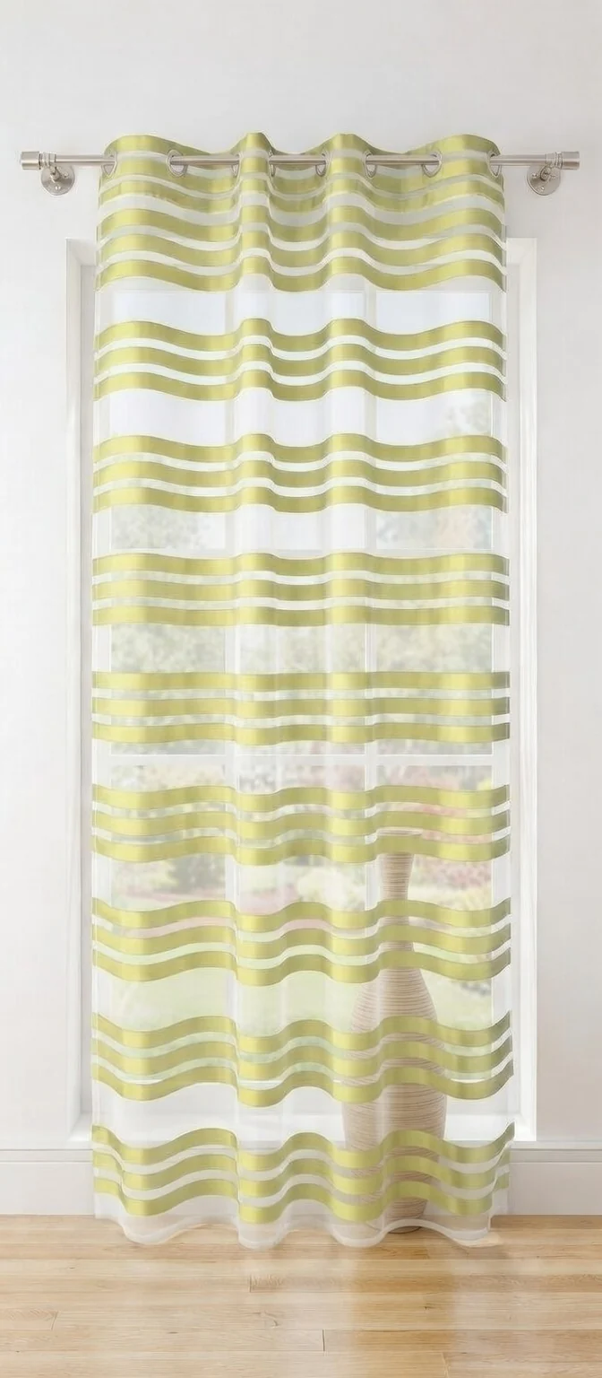 Ösen Schal »GÖTTINGEN« transparent Organza Gardine mit Querstreifen 89133