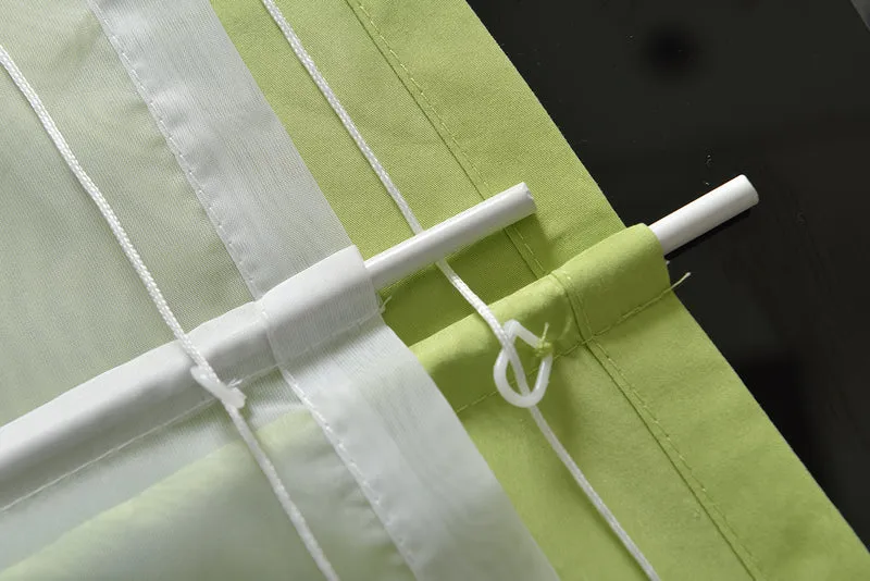 Doppel Raffrollo Palma Microsatin matt Voile Faltgardinen Faltrollo Schlaufenrollo mit Universalgardinenband 20410