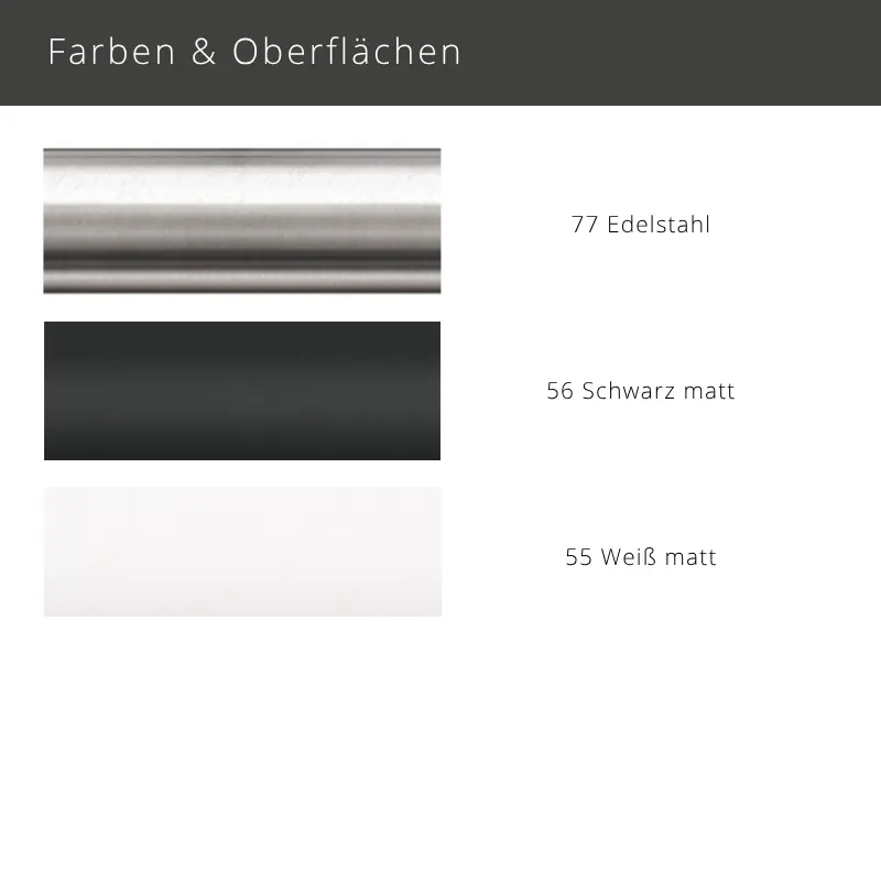 Interstil Hampton – moderne Eisen-Vorhangstange 1-/2-läufig Ø 25 mm Wandmontage nach Maß