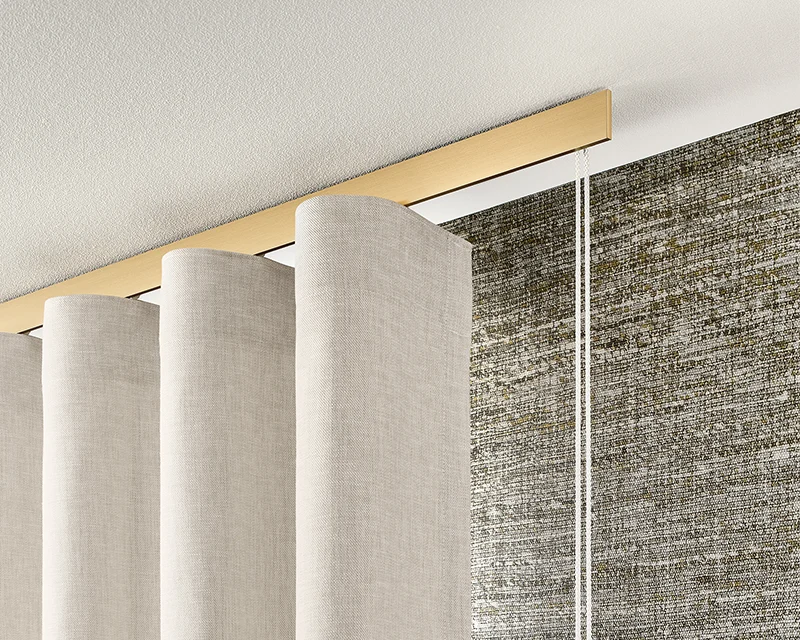 Interstil Sphäre Schnurzug – 1-läufige Innenlauf-Gardinenschiene zur Deckenmontage