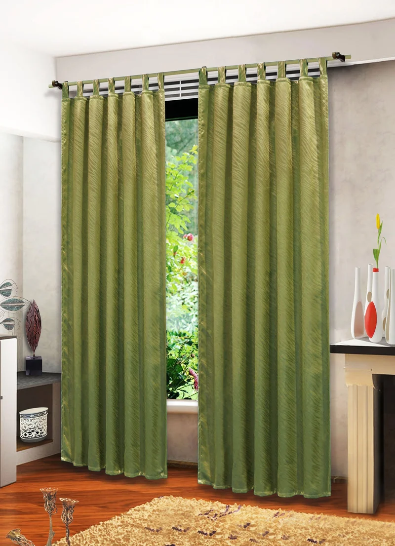 2er Set Satin Verdunkelung Vorhänge Emboss Reliefprägung bemustert Vorhang Gardine 20370-380