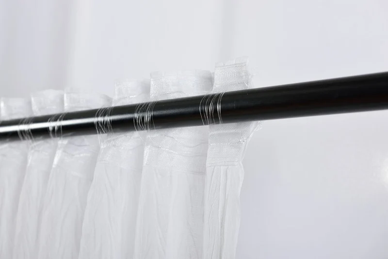 2er Set Gardinen Crushed Leinen Optik Transparent verdeckte Schlaufen Universalband 204752