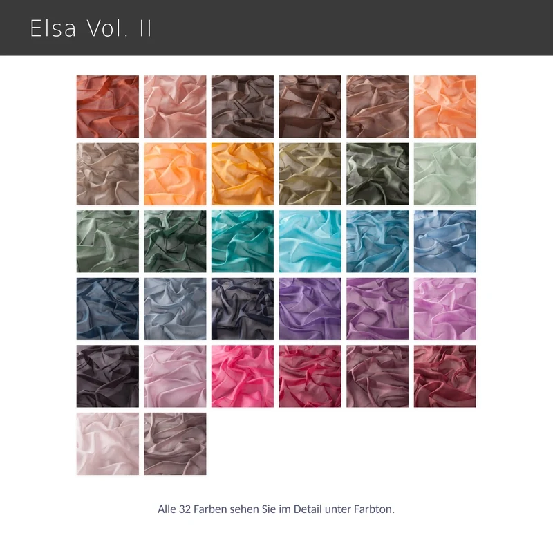 Elsa Reloaded – hochwertige transparente Gardine nach Maß Voile in 102 modernen Farben