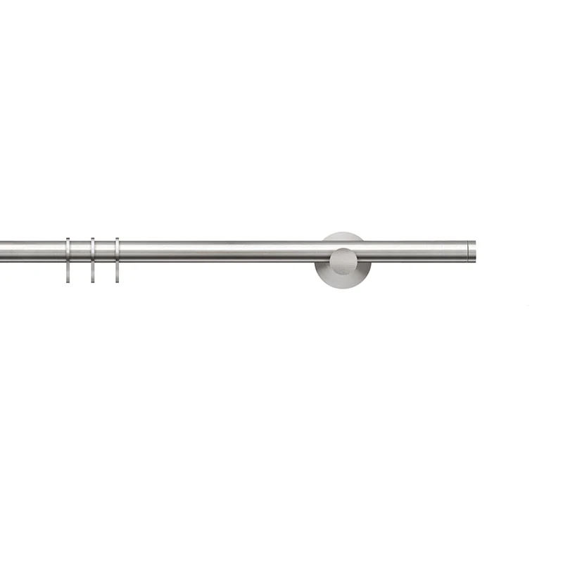 Interstil Sojus – 1-/2-läufige moderne Edelstahl-Vorhangstange Ø 20 mm zur Wandmontage