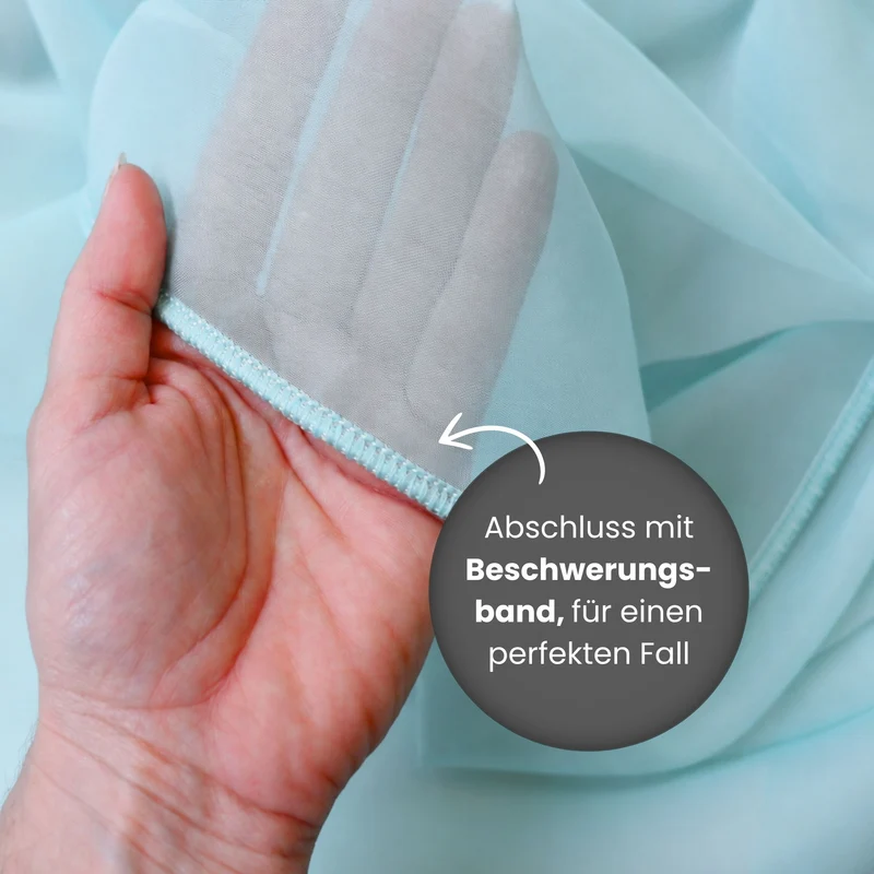 Tagesvorhang ELIANE - babyblau - Kostenloses Stoffmuster