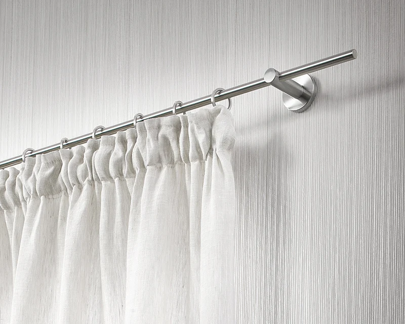 Interstil Uno – 1-läufige massive Edelstahl-Gardinenstange Ø 10 mm zur Wandmontage