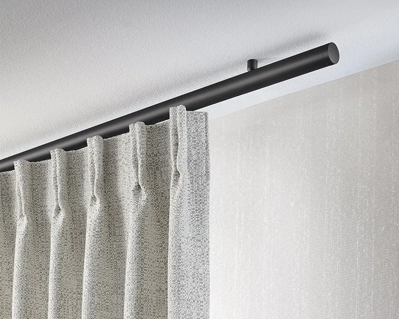 Interstil Corpus 30 – 1-läufige runde Innenlauf-Gardinenstange 30mm zur Deckenmontage