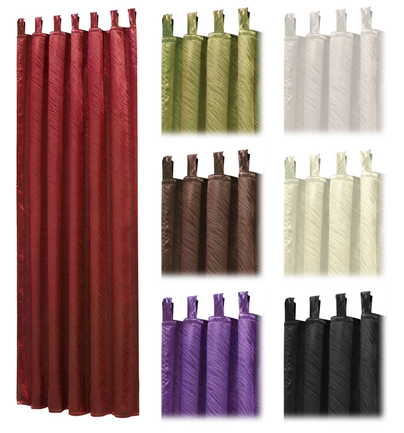 Satin Emboss / Reliefprägung bemustert Vorhang Gardine Zebra -20381- Blickdicht zum Verdunkeln mit Schlaufen und eingenähtem Kräuselband, (Höhe x Breite in cm) 20381