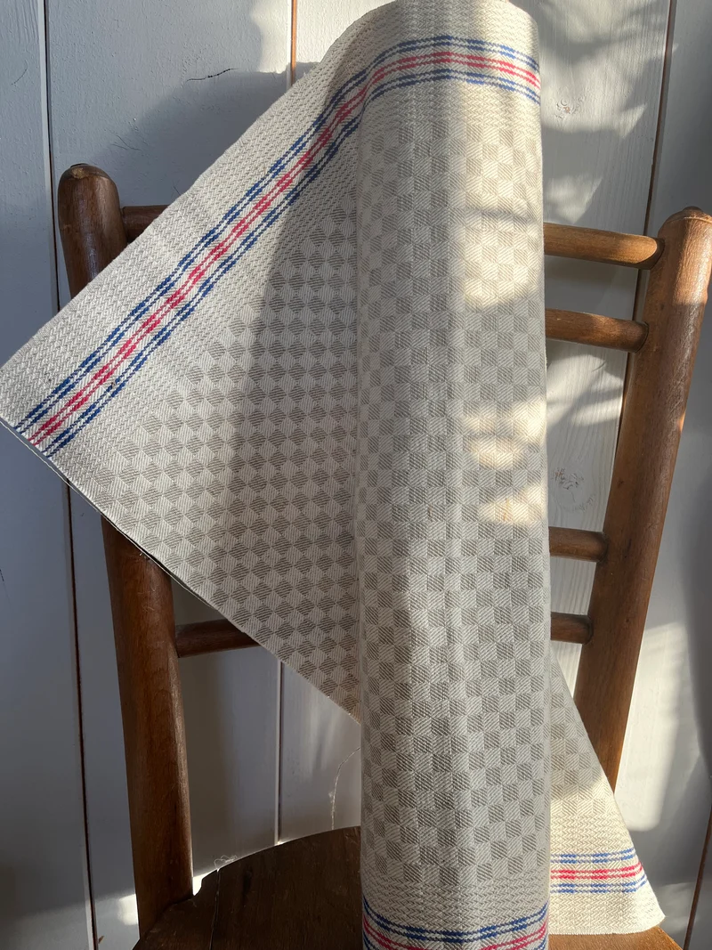 6,1 Meter seltenes Handtuchleinen Grubentuch mit Streifen