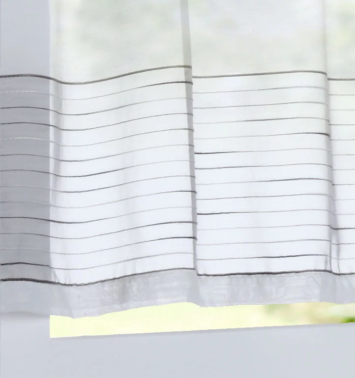 Scheibengardine »Antalya« Sichtschutz Dekoration Transparent Jacquard Voile Küchenfenster Modern Linien Muster 10000312