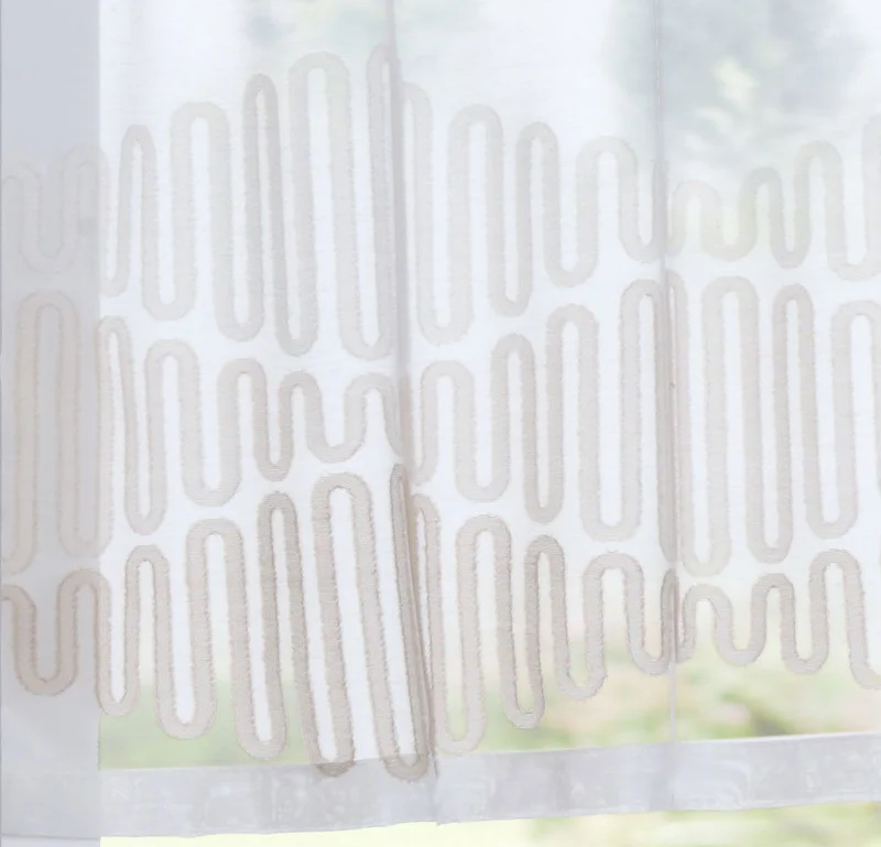 Scheibengardine »Amasya« Sichtschutz Dekoration Transparent Jacquard Voile Küchenfenster Modern Wellenform 10000308