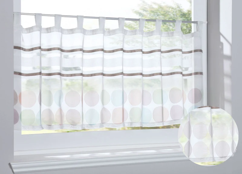 Scheibengardine »Agri« Sichtschutz Dekoration Transparent Jacquard Voile Küchenfenster Modern Querstreifen 10000307