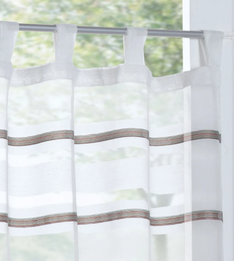 Scheibengardine »Agri« Sichtschutz Dekoration Transparent Jacquard Voile Küchenfenster Modern Querstreifen 10000307