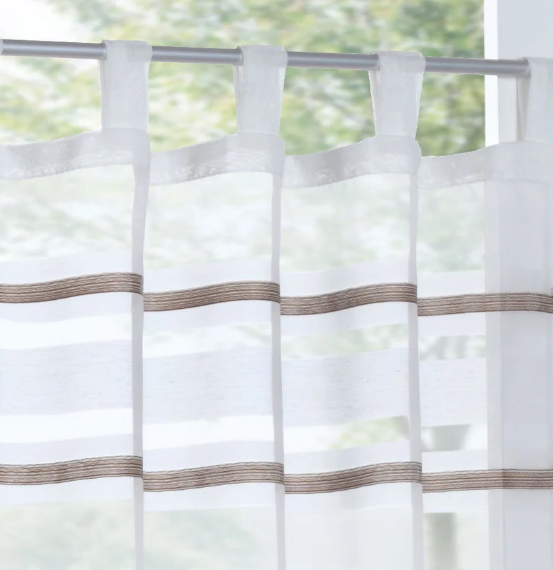 Scheibengardine »Agri« Sichtschutz Dekoration Transparent Jacquard Voile Küchenfenster Modern Querstreifen 10000307