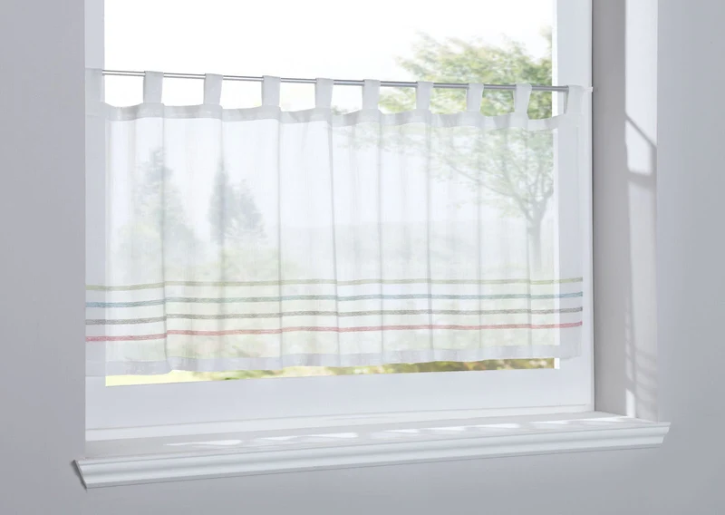 Scheibengardine »Adana« Sichtschutz Dekoration Transparent Jacquard Voile Küchenfenster Modern Streifen Musterung 10000304