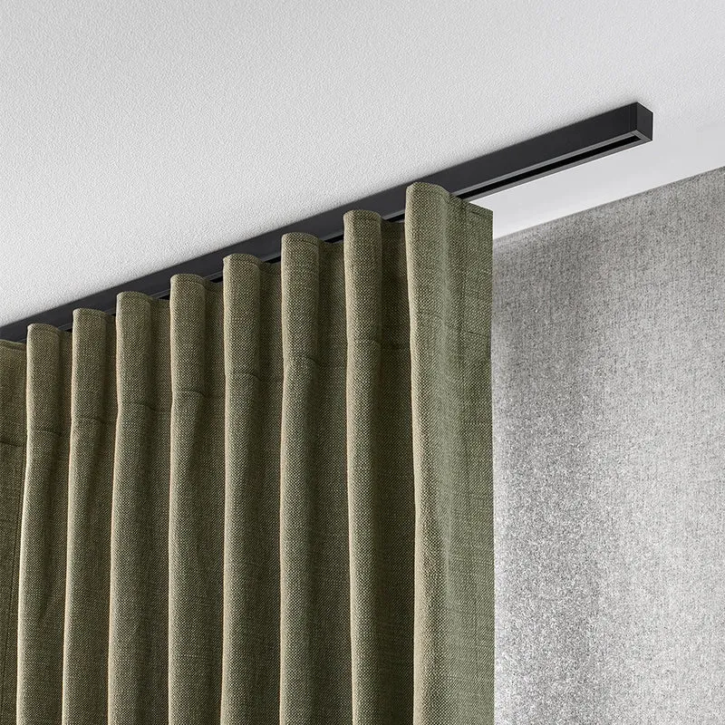 Interstil Zero.2 – moderne 1-läufige Gardinenschiene quadratisch 20mm zur Deckenmontage
