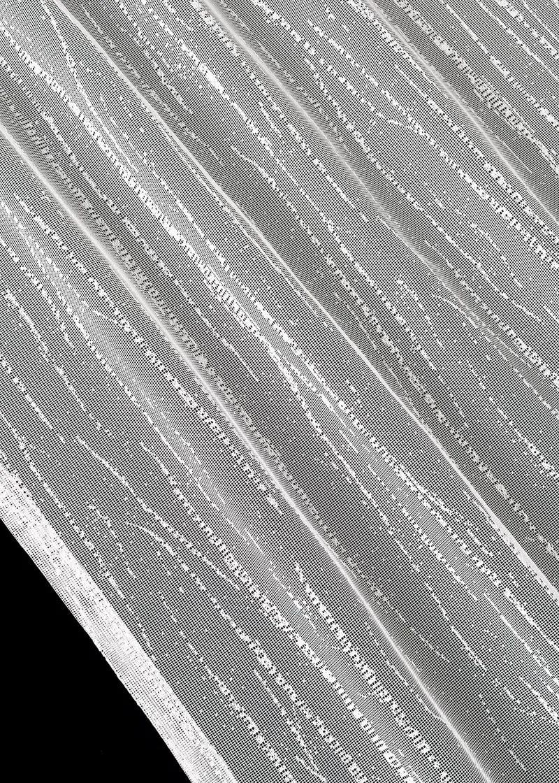 Gardine Store Jacquard Isabella Kräuselband Universalband Weiß Längsstreifen Transparent Raschel-Gewebe Vorhang Wohnzimmer 13145