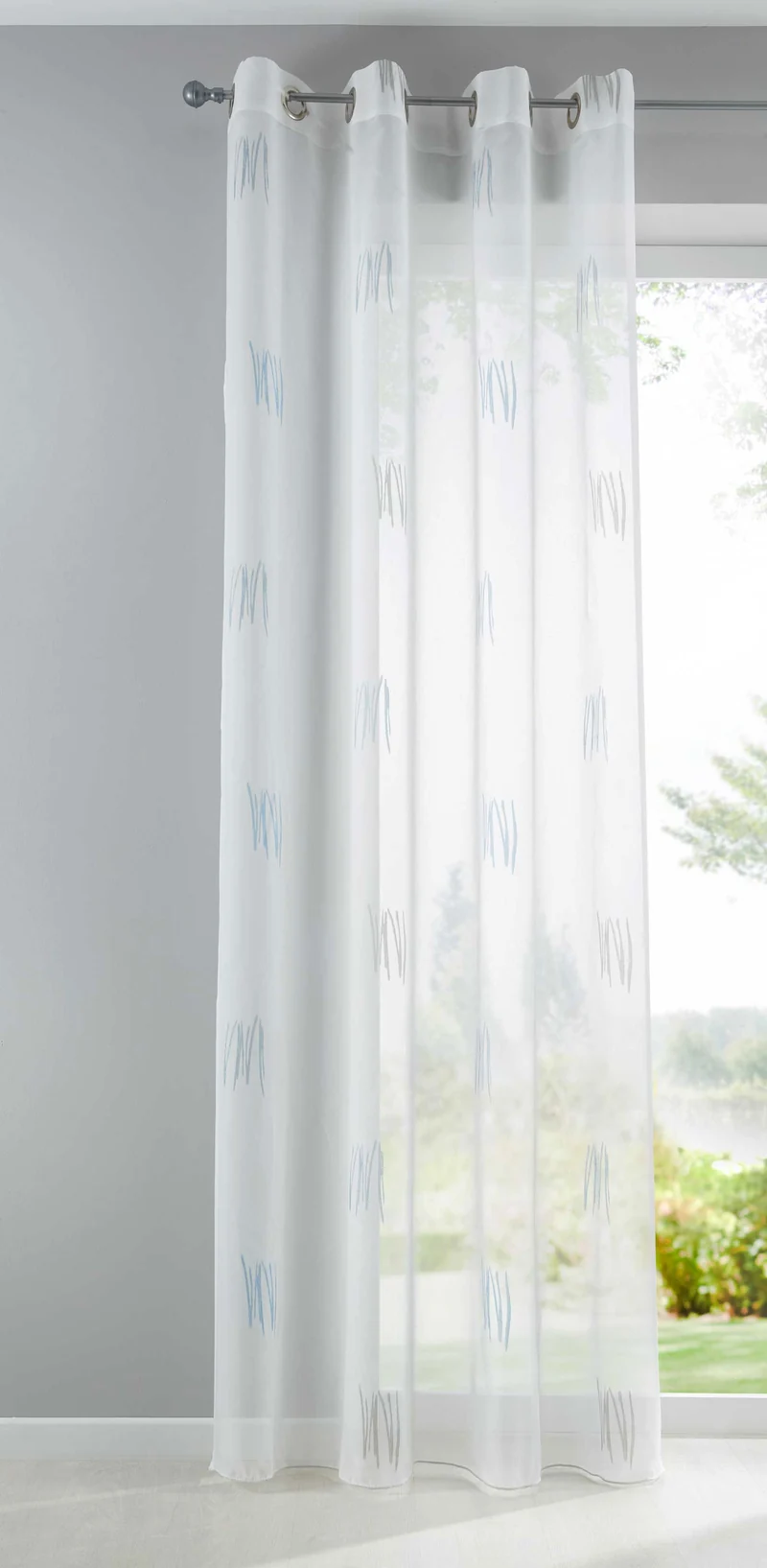 Gardine Schal Bolu Ösen Jacquardmusterung Transparent Sichtschutz Jacquard 10000143
